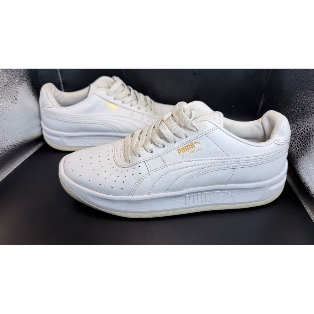 Puma GV Special White Leather Sneakers‎ Mens 6.5 Womens 8 Low Top 344765-75